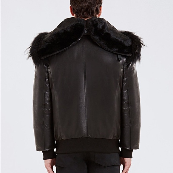 Rudsak Crawley Leather Down Bomber Jacket - Picture 5 of 11